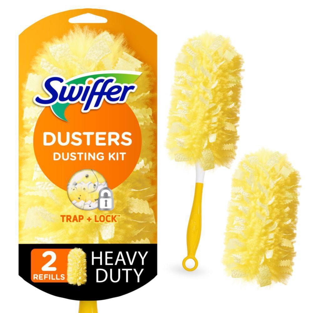 Swiffer Duster Heavy Duty 3 ft Extendable Handle Starter Kit with 2 Refills