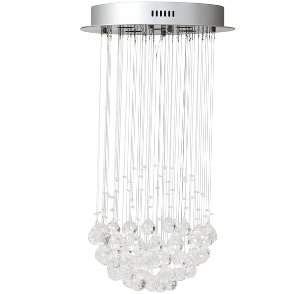 Patiojoy Modern Crystal Chandelier Flush Mount Ceiling Light with Crystal Balls