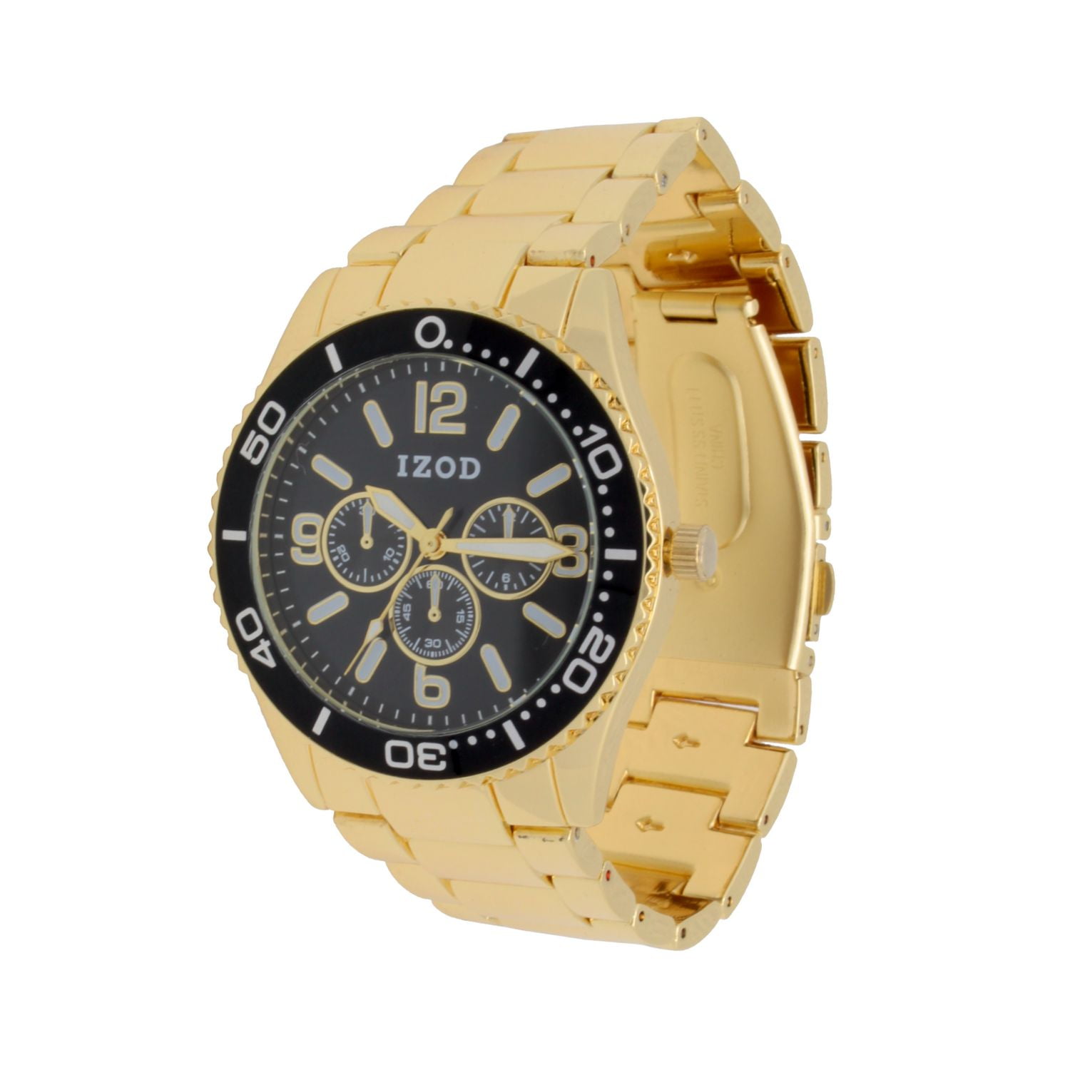 Izod Easy Read Gold Analog Metal Link Bracelet Watch