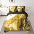 thumbnail image 2 of YST Yellow Marble Bed in a Bag 7-Piece Abstract Aesthetic Bedding Set, Stone Pattern Marbling Twin Size Comforter Set, 2 of 4