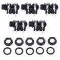 thumbnail image 2 of 5Pcs 6.35mm 4P Stereo Socket 6.5mm Input Plastic Electric Guitars Jack Socket Replacement For Microphone, 2 of 8