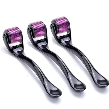 3 Packs Derma Microneedle Roller for Face Body - 540 Titanium Microneedle Roller for Home Use