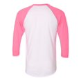 thumbnail image 2 of 5050 Raglan T-Shirt à Manches Trois-Quarts, S, Rose Bruyère Blanche, 2 of 2
