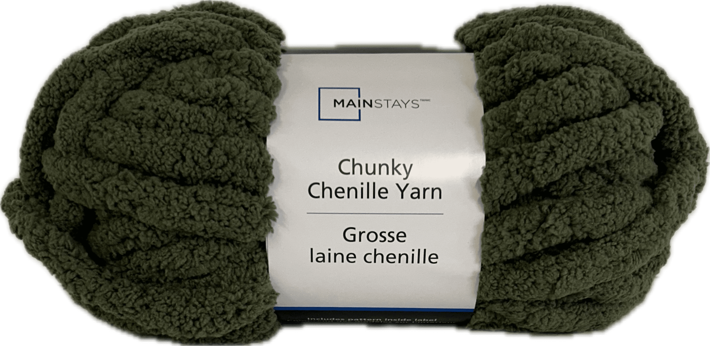 Fil chenille épais Mainstays, 31,7 m, Olive, 100 % polyester, super volumineux