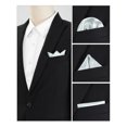 thumbnail image 4 of INSPIRE CHIC Men's Pocket Square Solid Color Handkerchiefs Self-folded For Wedding Party Silver One Size, 4 of 4