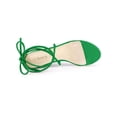 thumbnail image 4 of BLISSFUL STEP Chaussures pour Femmes à Bride Transparente à Lacets à Bout Ouvert Sandales Habillées à Talon Épais Vert 7, 4 of 8