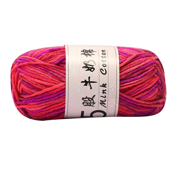 Ke1Clo Tricot à la Main à Moins de 5 $! Fil de Coton Lait Dégradé pour Crochet pour Chandail de Poupée Bricolage C 50g 325m Section Laine Teinte Pelote Tissé à la Main 1mm