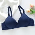 thumbnail image 2 of ManxiVoo Side Folded Full Coverage Wireless Bra for Women Soft Lightweight Support Minimizer with Wide Band M Size Dark Blue, 2 of 7