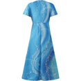 thumbnail image 5 of QJUHUNG Formel pour Femmes Soirée Robe Midi Été Col en V Manches Courtes T-Shirt Soirée Invitée de Mariage Style Asymétrique B-8 Cocktail Gris_i L, 5 of 5