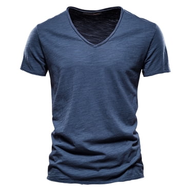 Ketyyh-chn99 T-Shirts pour Hommes Été T-Shirts pour Hommes et Grands Hommes Hauts Doux Évacuant l'Humidité T-Shirt à Manches Courtes Col Rond Bleu Marine,G
