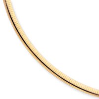 14k 6mm Domed Omega Bracelet (Weight: 13.78 Grams, Length: 7 Inches)