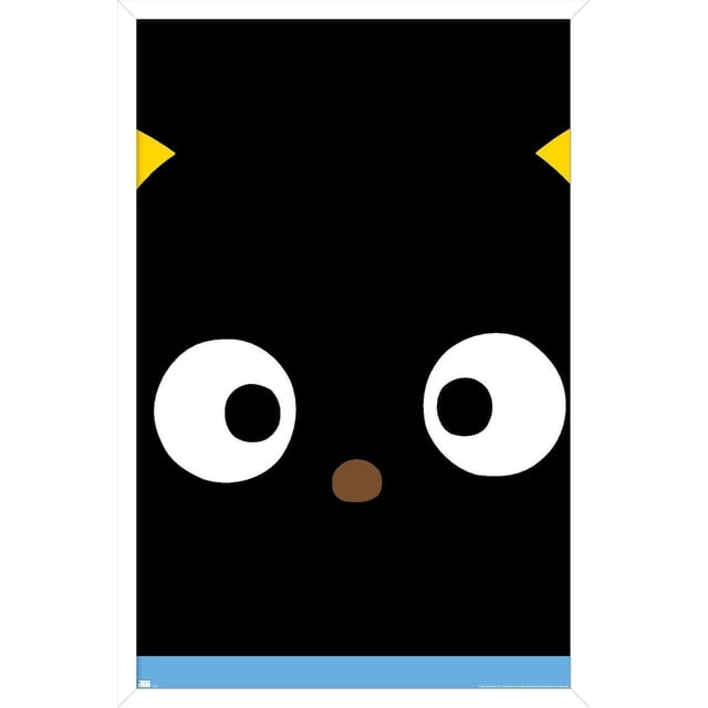 Hello Kitty and Friends - Chococat Close-Up Wall Poster, 22.375" x 34", featuring a centered close-up of Chococat's black face with large white eyes, small brown nose, and yellow ears on glossy poster paper, suitable for decorating bedrooms, offices, or dorms.
