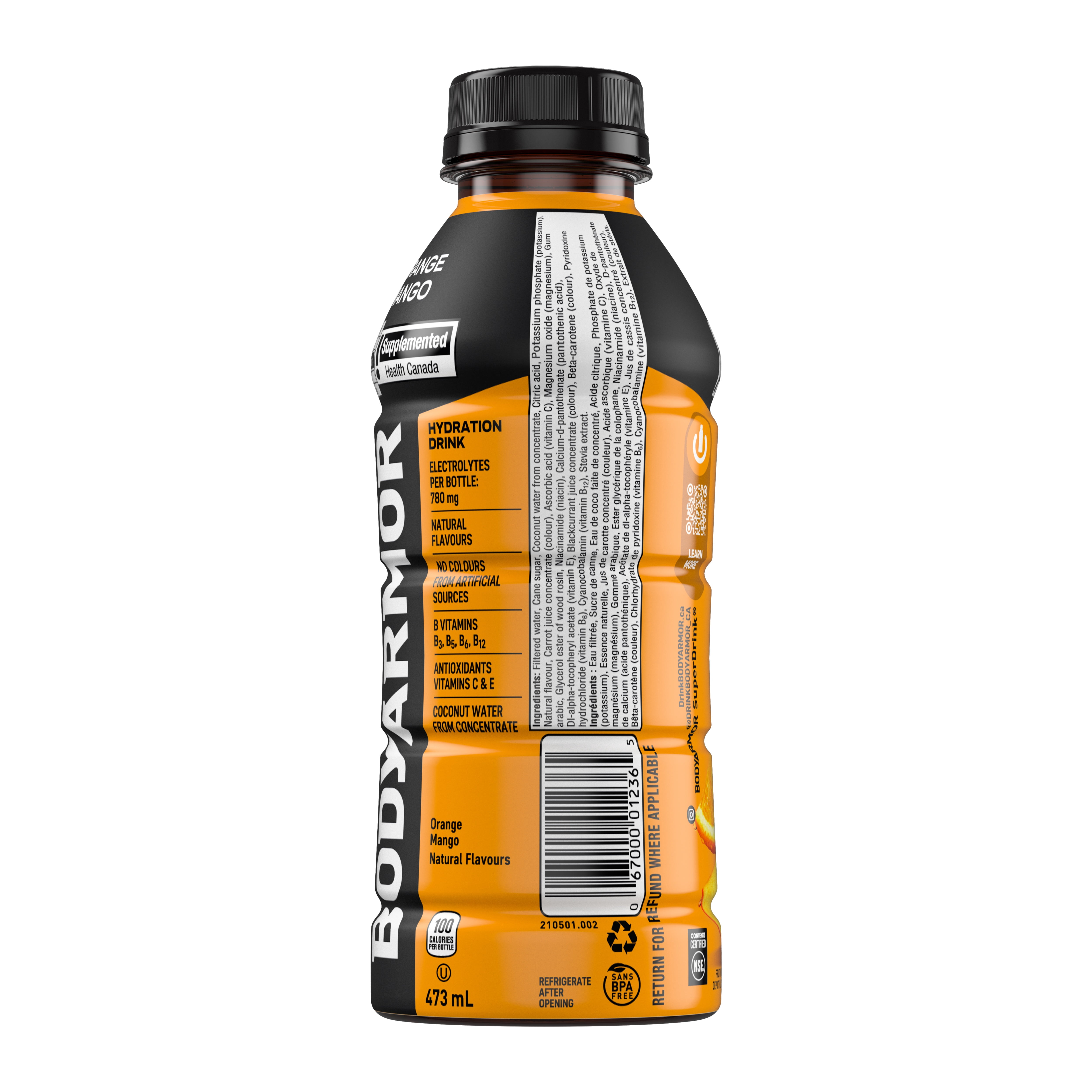 BodyArmor SuperDrink Orange Mango Bouteille, 473 mL