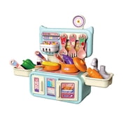 Drppepioner Educational Kitchen Play Set Simulation Sink with Faucet Water Circulation Pretend Cooking Game