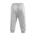 thumbnail image 2 of Posijego Men's Capri Joggers Drawstring Elastic Waist Sports Running Shorts Solid Color Casual Shorts, 2 of 4