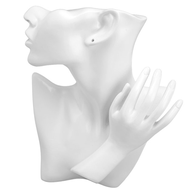 Présentoir de Bijoux, Structure Stable Multifonctionnelle Léger Mannequin Bijoux Stand Résine pour Anneaux Colliers Stockage