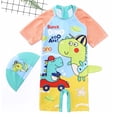 thumbnail image 2 of Toddler Boys Summer Swim Trunks Boy 2 Pieces Short Sleeve Cartoon Cute Student Swimsuit Spring Bathing Suits For Kid 2-3T, 2 of 3