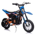 thumbnail image 2 of EDTara 24V Ride on Motorcycle for Kids,13.6MPH Fast Speed Electric Battery-Powered Off-Road Motocross with 250W Strong Motor, Chain-Driven,Leather Seat,Disc Brake,Air-Filled Tires, 2 of 8