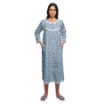 thumbnail image 4 of Moomaya Robe de Nuit Imprimée Longueur Genou en Coton avec Bordure en Dentelle Manches 3/4 pour Femmes, 4 of 5