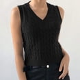 thumbnail image 2 of Fridja Débardeur Tricoté Sans Manches pour Femmes, Haut Court Uniforme, 2 of 4