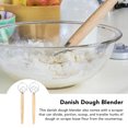 thumbnail image 4 of Danish Dough Whisk,  Steel Bread Whisk With Wooden Handle And Dough Scraper For Baking, 4 of 8