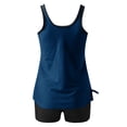 thumbnail image 5 of RKSTN Tankini Swimsuits for Women Summer Fashion Solid ColorConservative Two Piece Set Bathing Suits with Boyshorts Loose Plus Size Round Neck Sleeveless Pleated Swimsuits, 5 of 5