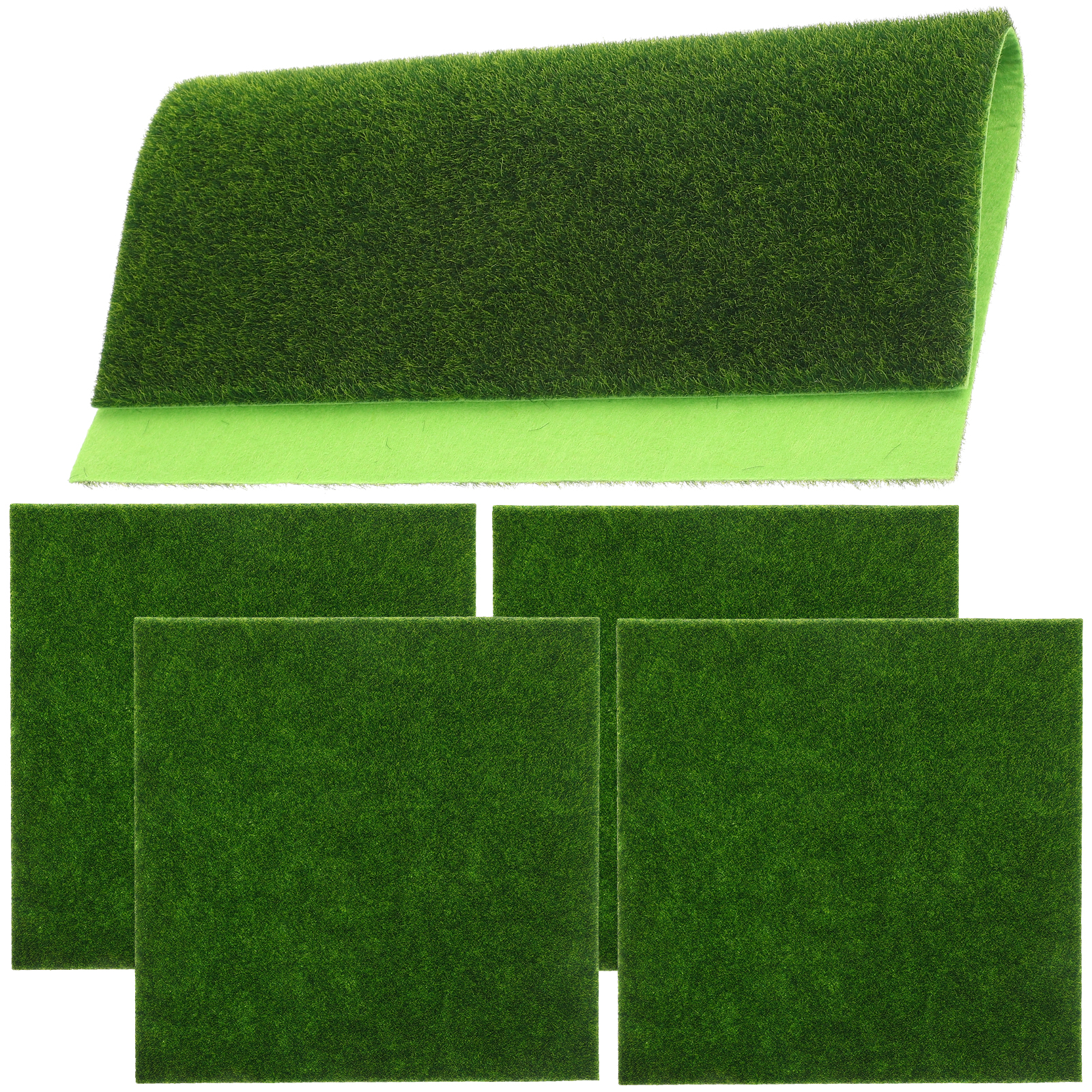 5 Pcs Gazon Artificiel Fausse Pelouse Carré Gazon Artificiel Accessoire de Micro-Paysage