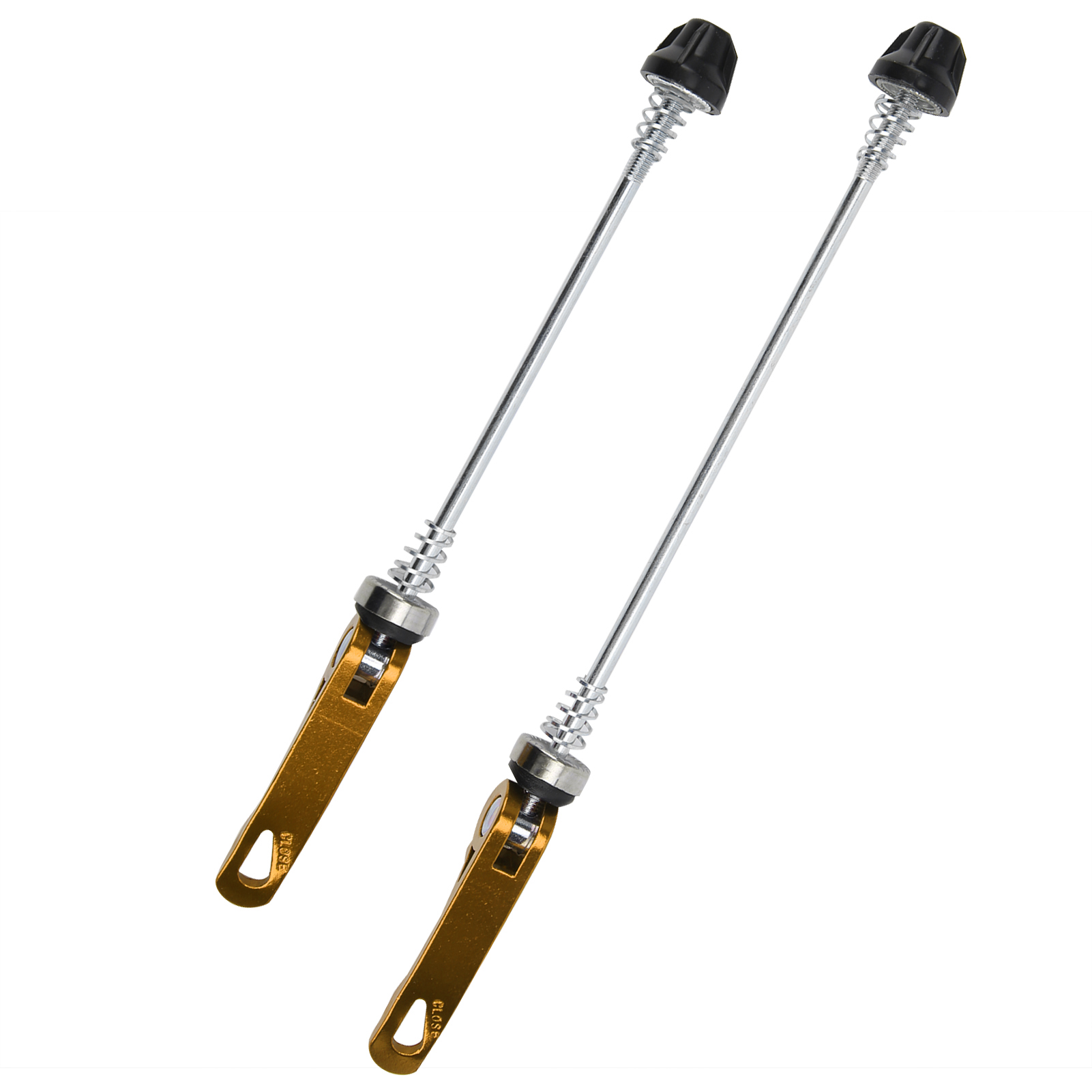 Bike Quick Release Skewer, Quick Release Axle Skewers Portable CNC Machining Aluminum Alloy  For BMX For  For Road Bike For Mountain Bike Golden