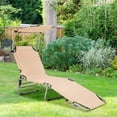 thumbnail image 2 of Gymax Chaise Longue Pliable Réglable pour Extérieur Plage Patio Piscine avec Pare-Soleil, 2 of 10