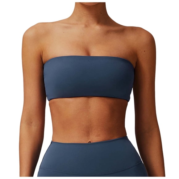 adviicd Strapless Crop Tops for Women Tube Tops Strapless Crop Tops Basic Backless Sleeveless Bandeau Going Out Cute 2025 Summer Clothes(Navy,XL)