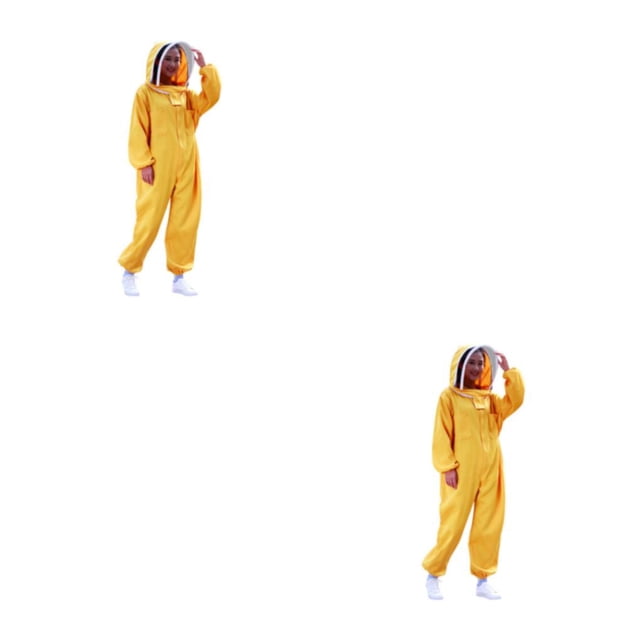 relayinert Lightweight And Portable Beekeeper Costume For Convenient Beekeeping Yellow yellow L 2Set
