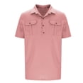 thumbnail image 3 of Polos pour Hommes avec Poche Manches Courtes Légers Chemise Cargo à Boutons à Col Chemises de Plein Air Pêche Randonnée Voyage, 3 of 4