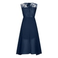 thumbnail image 5 of EGNMCR Robes de Soirée pour Femmes, Robes Formelles pour Femmes, Robes de Cocktail pour Femmes Femmes Unies Sans Manches Col Rond Dentelle Mousseline Maille Taille Robes de Fête Jupe en Mousseline pour Femmes, 5 of 5