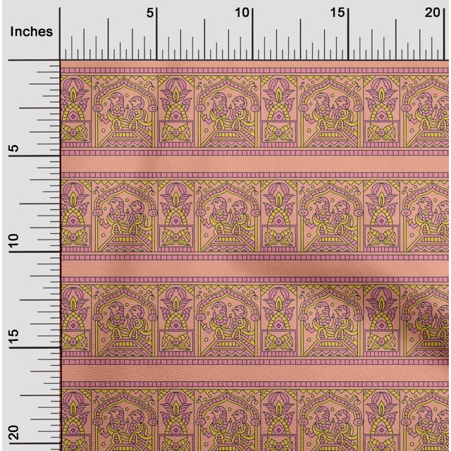 oneOone Cotton Flex Fabric Ethnic Block Print Fabric BTY 40 Inch Wide