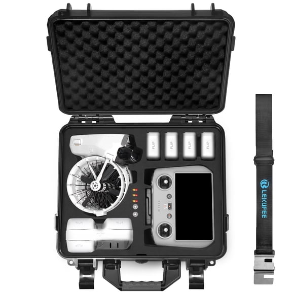 Lekufee Waterproof Hard Case for DJI Flip Drone,Fly More Combo,DJI RC 2,DJI RC N3/RC N2,Battery(9 pcs),Charging Hub and More Accessories(Case Only)