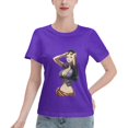 thumbnail image 1 of T-Shirt Basique à Manches Courtes pour Femme une Pièce Robin, 1 of 6