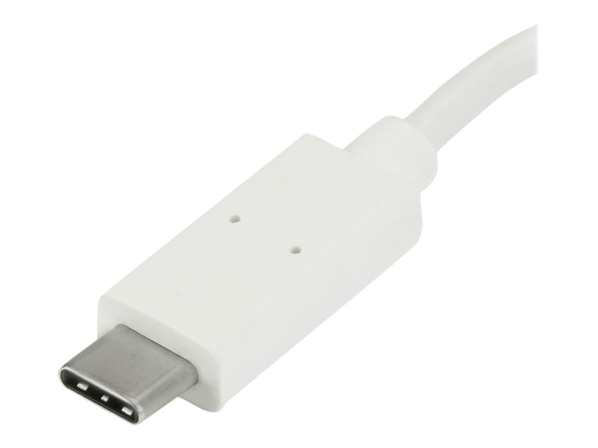 StarTech.com 4 Port USB C Hub with 1x USB-C & 3x USB-A Ports (SuperSpeed 5Gbps), USB Bus Powered, Compact Portable/Laptop USB 3.0 Adapter Hub, USB 3.1 Gen 1/USB 3.2 Gen 1 Type-C Hub, White - Windows/macOS/Linux (HB30C3A1CFBW) - Hub - 3 x SuperSpeed U