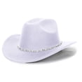 thumbnail image 3 of Aocisk Glitter Silver Black Cowboy Sun Hat For Women Western Sparkly Rhinestone Design White One Size, 3 of 3