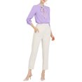 thumbnail image 2 of INSPIRE CHIC Women's Tie Neck Button Down Work Long Sleeves Blouse Shirts, 2 of 5
