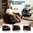 thumbnail image 3 of Swivel Rocking Chair Recliner Sofa Chair with 30inch Wide Seat PU Leather Single Sofa with High Backrest and Footrest, Lumbar Support and Padded Armrests, Comfortable Glider Rocker for Bedroom, 3 of 8