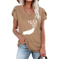 thumbnail image 2 of EQWLJWE Hauts à Col en V pour Femmes Mode T-shirt Blouse Décontractée d'Été à Col en V à Manches Courtes Imprimée Hauts d'Été pour Femmes 2023, 2 of 4