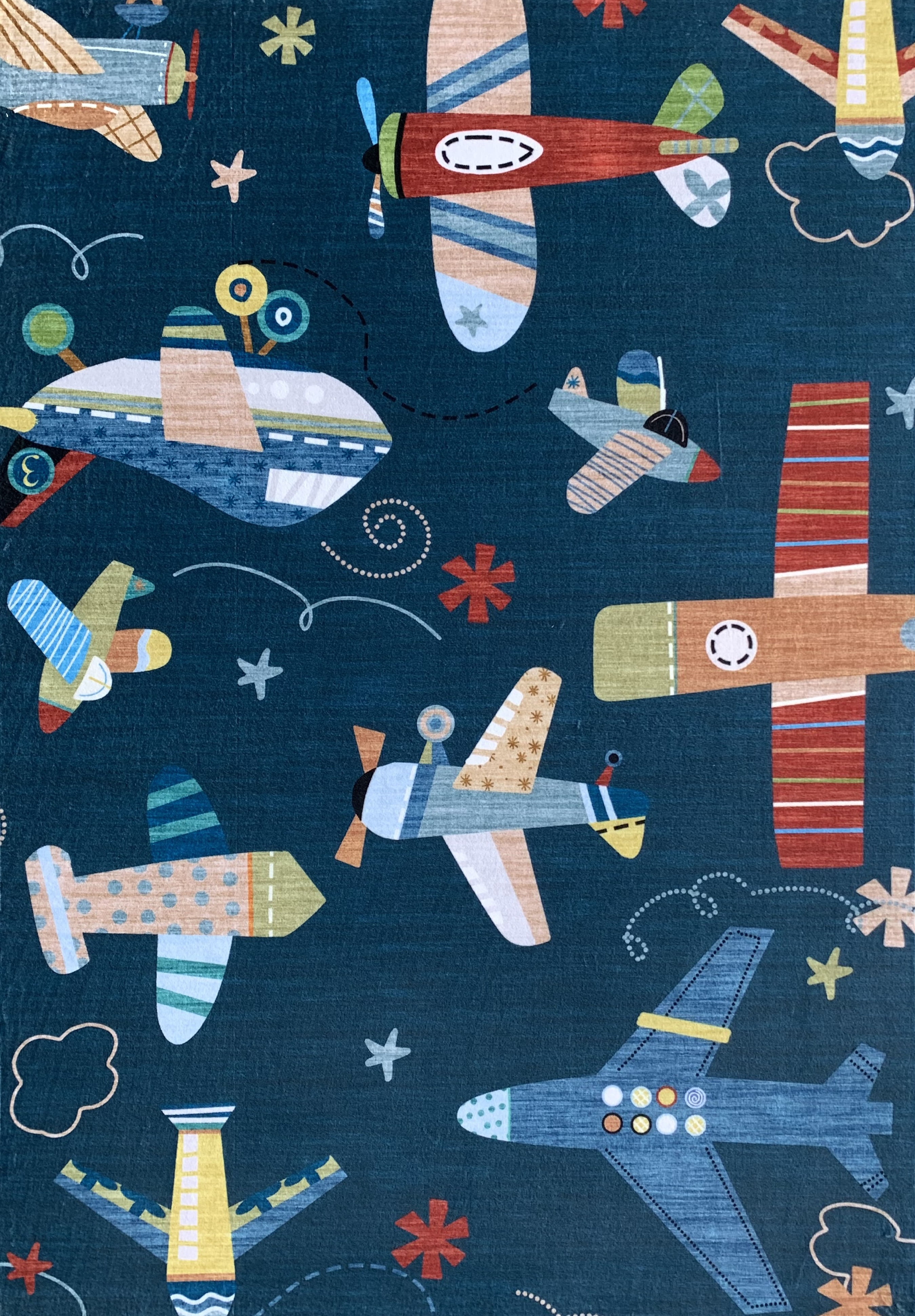 Tapis doux pour la zone de jeu Rug Branch Soft Steps, bleu marine - Salle de jeux, chambre d'enfant, chambre pour garcons et filles