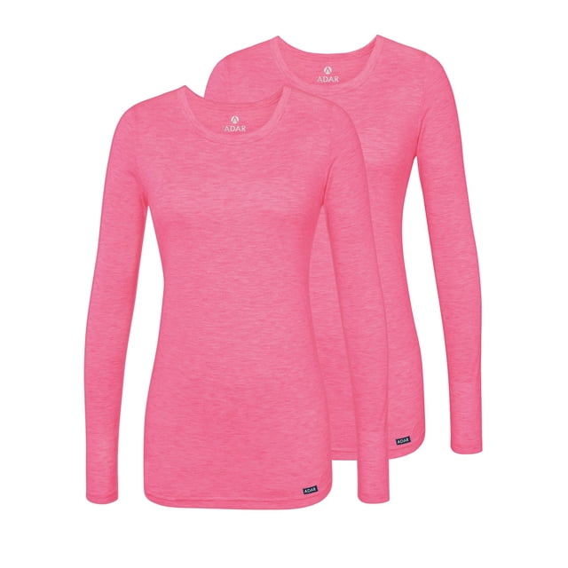 Adar sous-Couches pour Femmes, Lot de 2 - T-Shirt de sous-Couche à Manches Longues Confortable