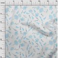 thumbnail image 2 of oneOone Cotton Silk Sky Blue Fabric Leaves & Flower Craft Projects Decor Fabric Printed By The Yard 42 Inch Wide, 2 of 4