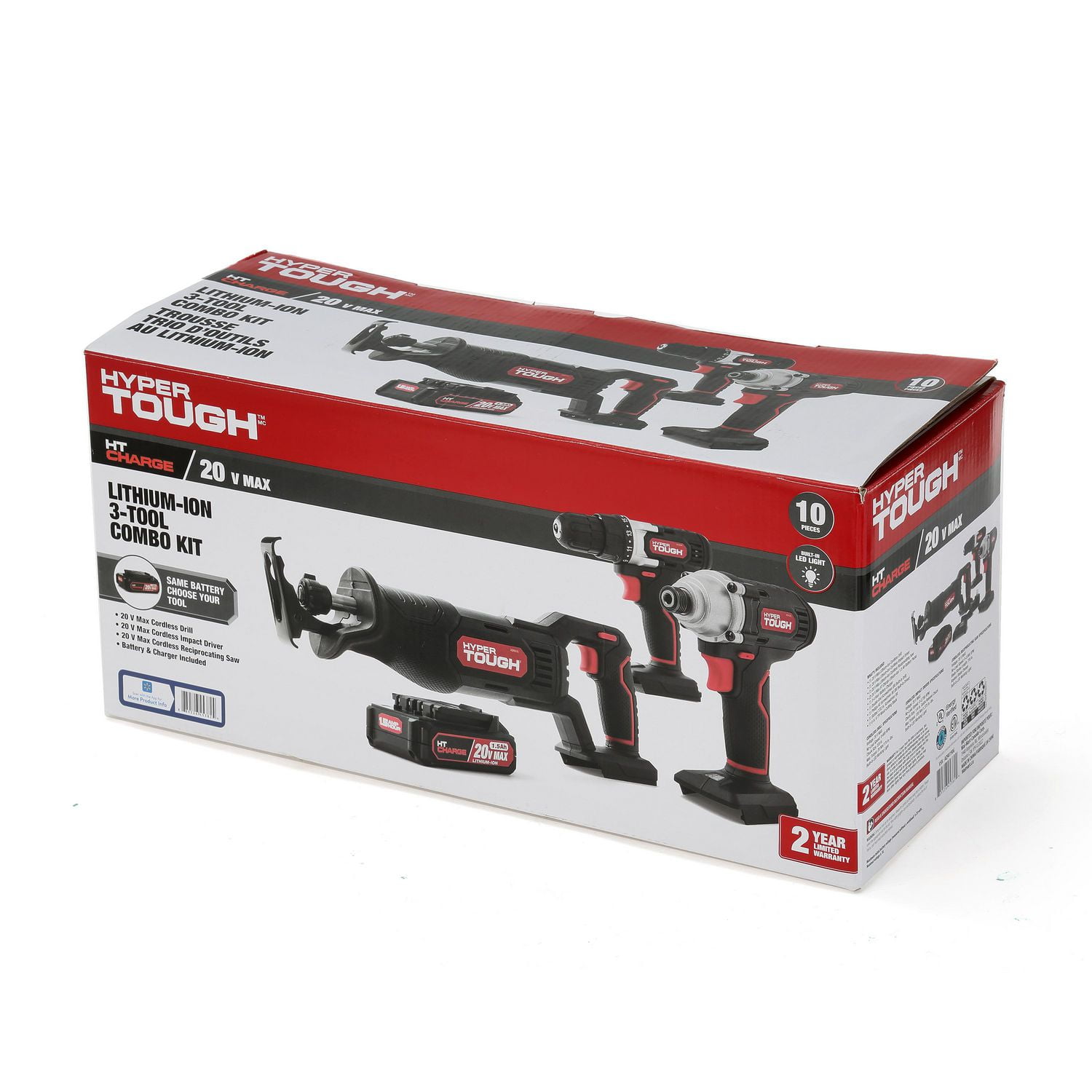 HYPER TOUGH 20-VOLT MAX LITHIUM-ION 3-TOOL COMBO KIT