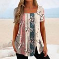 thumbnail image 2 of Birdeem Fashion Woman Causal Printing Blouse Short Sleeve T-Shirt Summer Button Tops, 2 of 6
