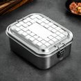 thumbnail image 4 of Miangastore Boîte à Lunch en Acier Inoxydable Conteneur Alimentaire Portable Couvercle Scellé Argent Lot de 1, 4 of 9