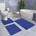 thumbnail image 5 of Fridja 3pcs Bathroom Rugs Bath Mat Toilet Mats Soft Comfortable Non-Slip Bathroom Rug Set Bath Mats for Bathroom Machine Washable Bath Mat Bathroom Rug Sets, Blue, 5 of 5