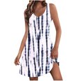 thumbnail image 1 of Penkiiy Robe d'Été pour Femme 2024 Plage Décontractée Sans Manches à Imprimé Floral Boho Robe Débardeur Col en V Ample Robe Soleil avec Poche P Blanc, 1 of 6