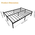 thumbnail image 4 of Heavy Duty Queen Bed Frame with Slat Clips, No Box Spring Needed, 16 Inch Platform Bed Frame Metal Slats Support with Underbed Storage, Easy Assembly, 4 of 8